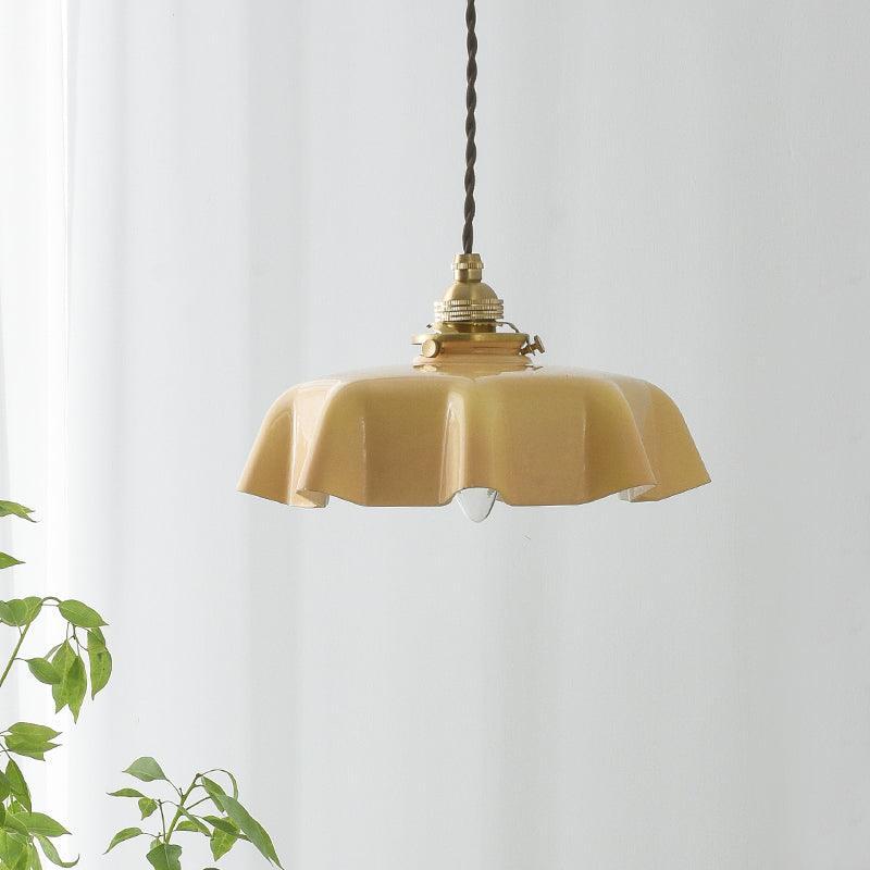 Textured Dome Pendant Light — Adjustable Height, White, Beige, Pink & Blue