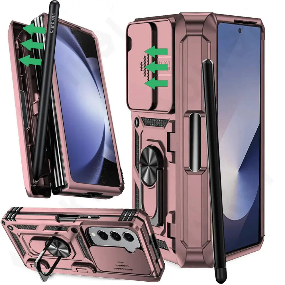 Skyddsfodral till Samsung Galaxy Z Fold 7/6/5 - kameraskydd och ringställ