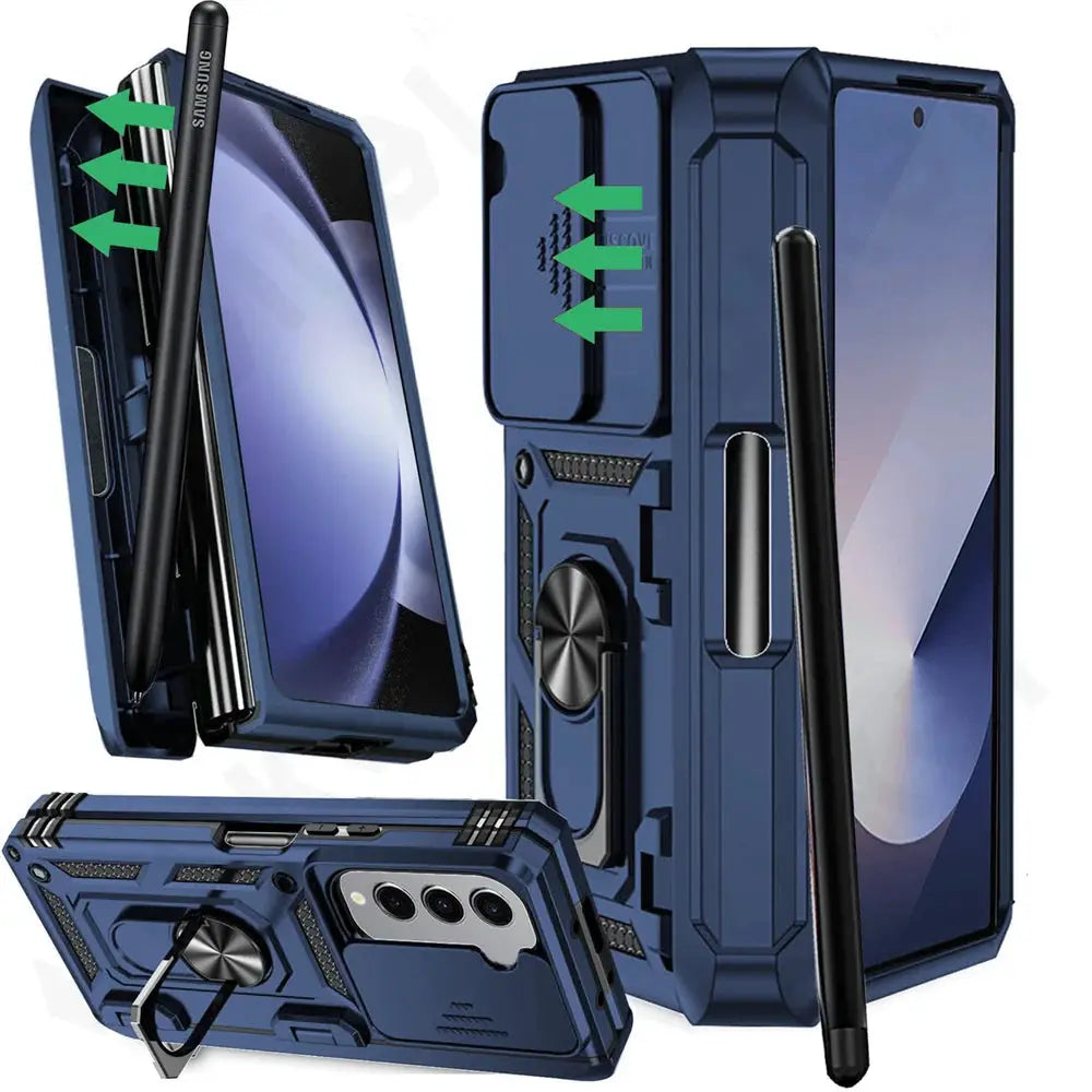 Skyddsfodral till Samsung Galaxy Z Fold 7/6/5 - kameraskydd och ringställ