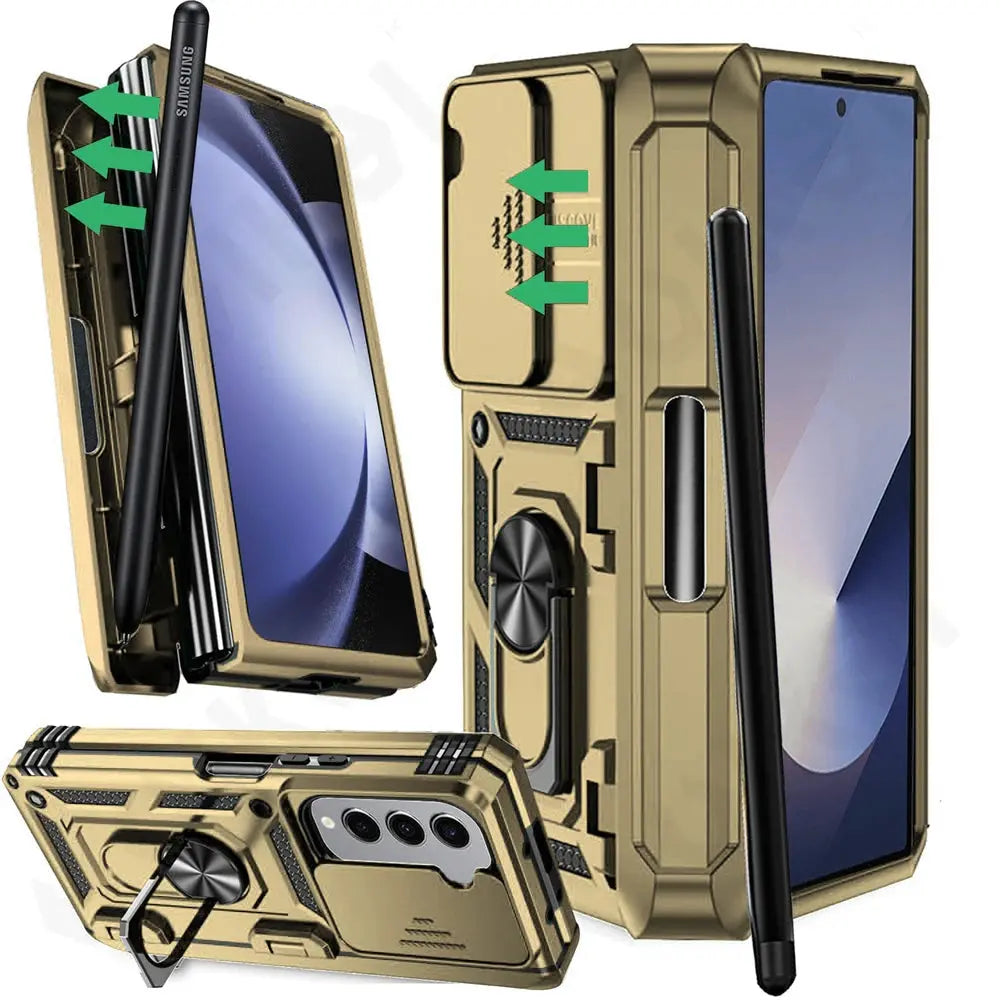 Skyddsfodral till Samsung Galaxy Z Fold 7/6/5 - kameraskydd och ringställ