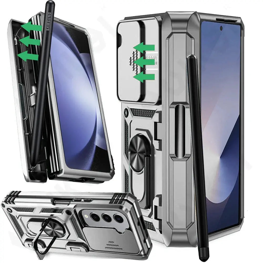 Skyddsfodral till Samsung Galaxy Z Fold 7/6/5 - kameraskydd och ringställ