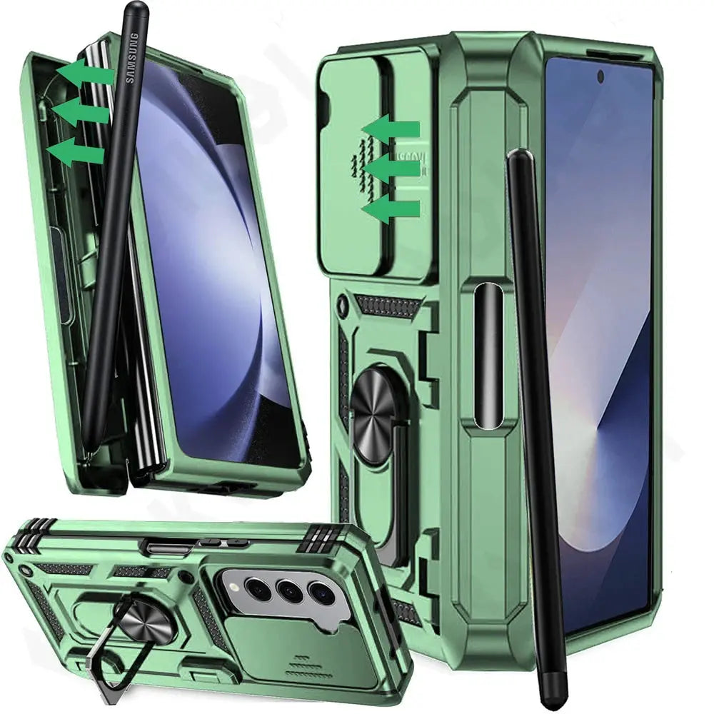 Skyddsfodral till Samsung Galaxy Z Fold 7/6/5 - kameraskydd och ringställ