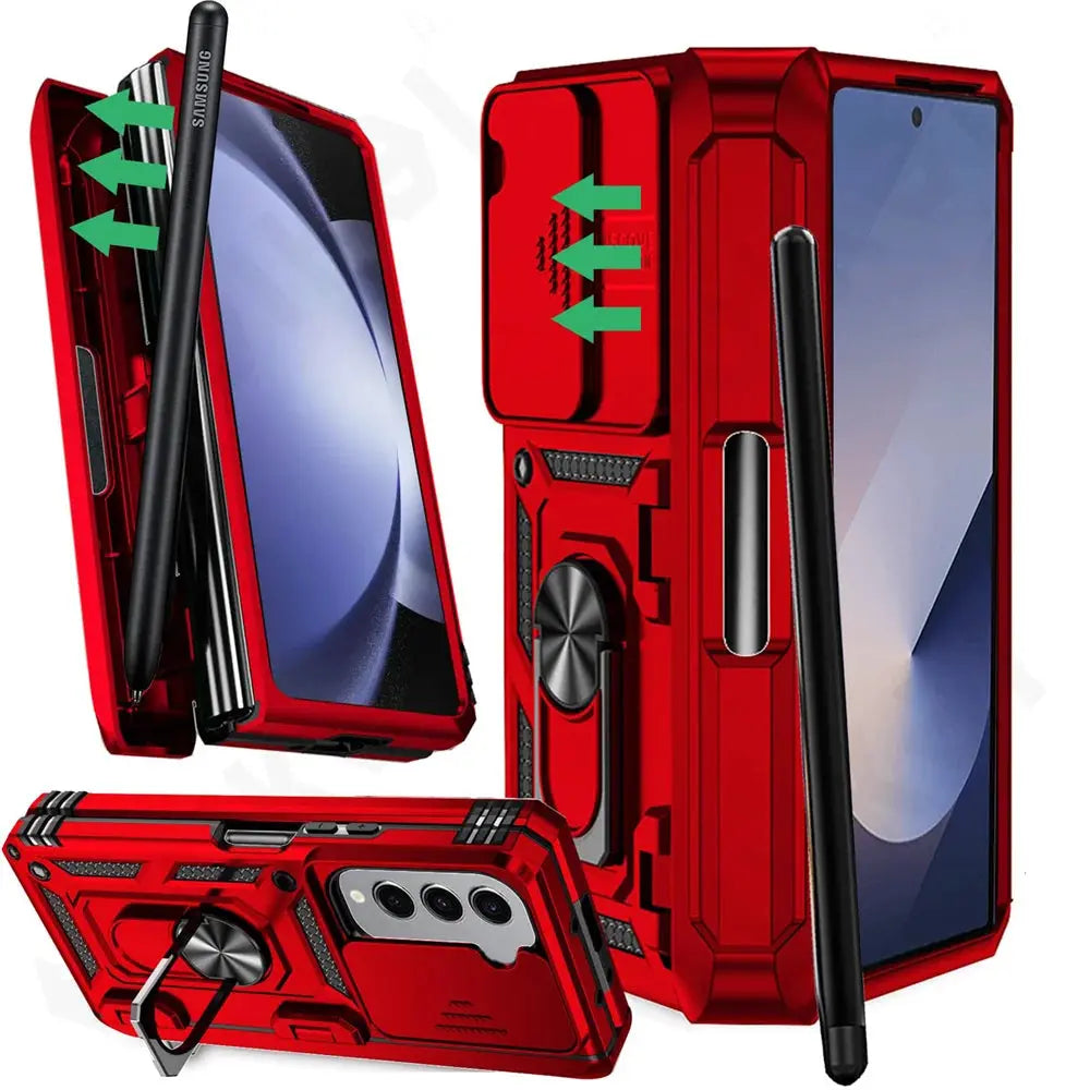 Skyddsfodral till Samsung Galaxy Z Fold 7/6/5 - kameraskydd och ringställ