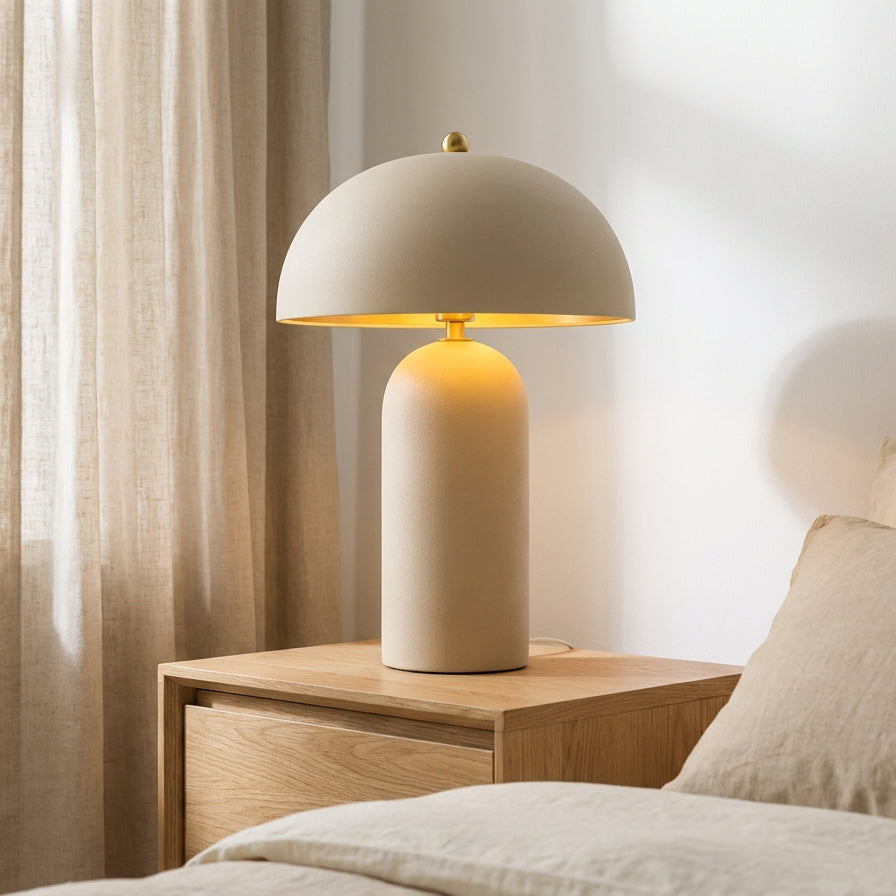 Lámpara de escritorio LED minimalista LumenVale — Pantalla redondeada suave, luz cálida