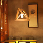 Chandelier Wood Frame Geometric E27 Adjustable Hanging Light, Adjustable Modern Design | Euroselle