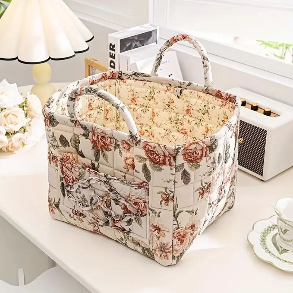 Durable Canvas and Wicker Flower Storage Organizer - Euroselle