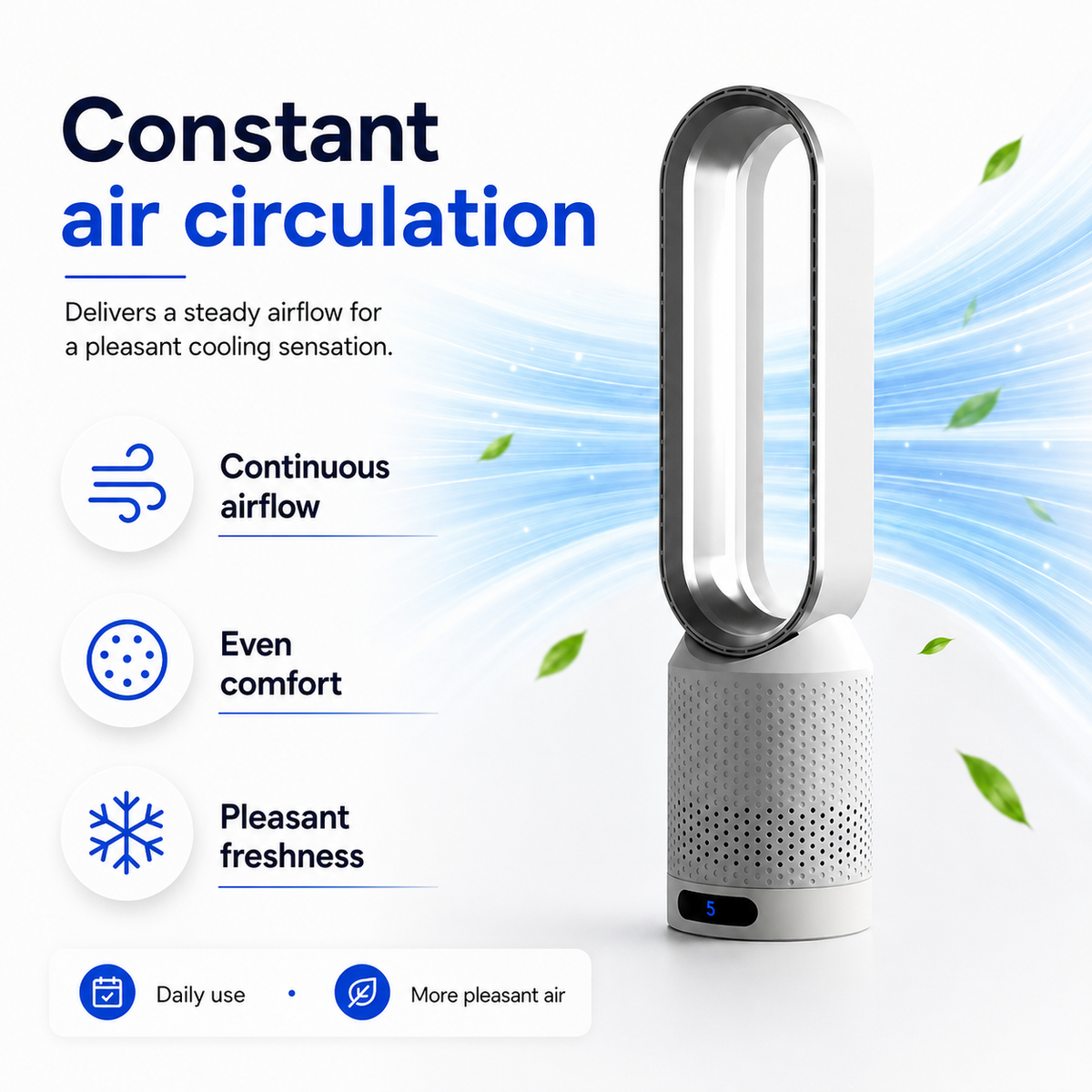 Enfriador de aire y purificador UV tres en uno — diseño compacto