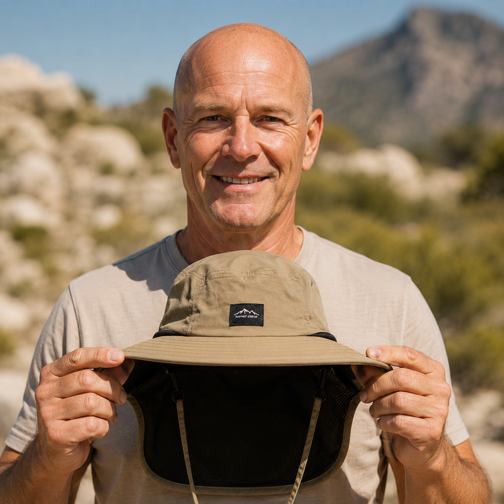 Sombrero de ala ancha para hombre y mujer — UPF 50+, protección de secado rápido para el cuello