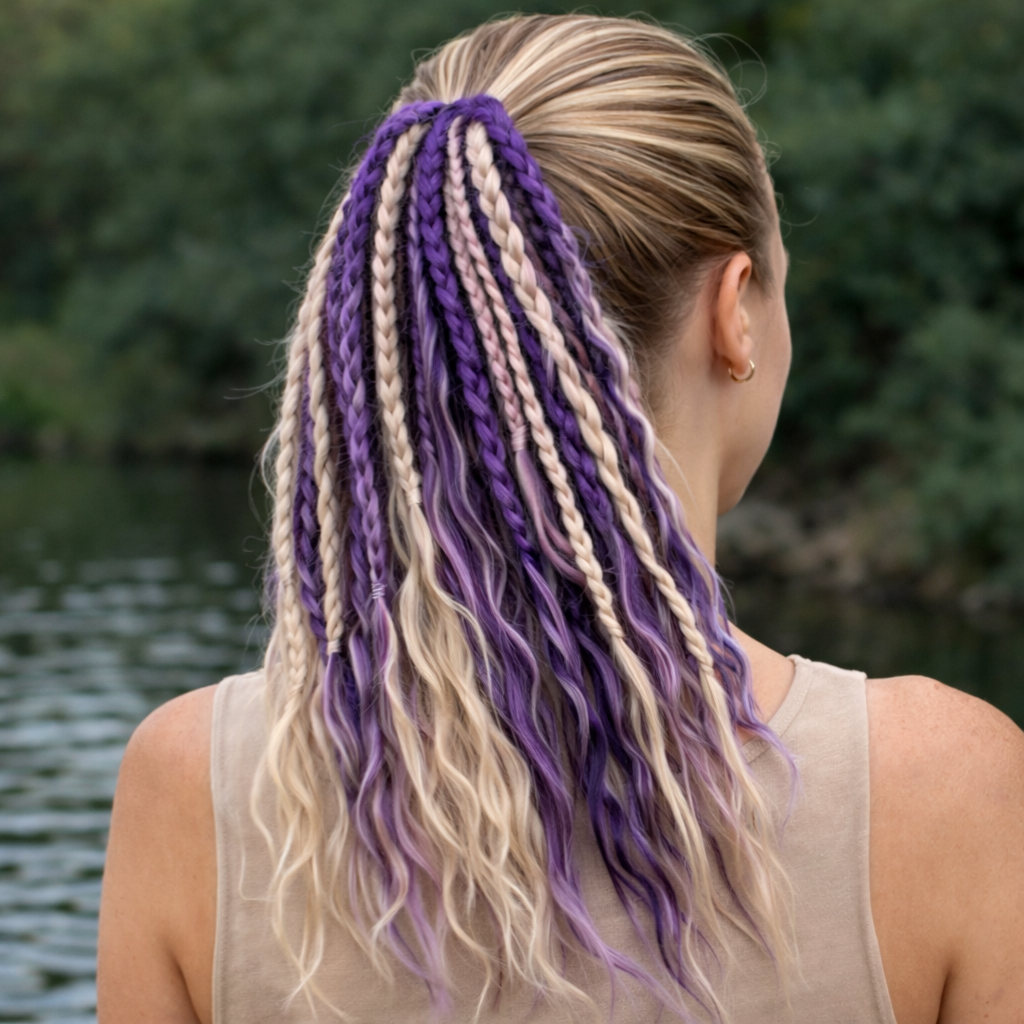 Boho-Haarverlängerung mit Perlen und Muscheln für den Pferdeschwanz – zum Umwickeln