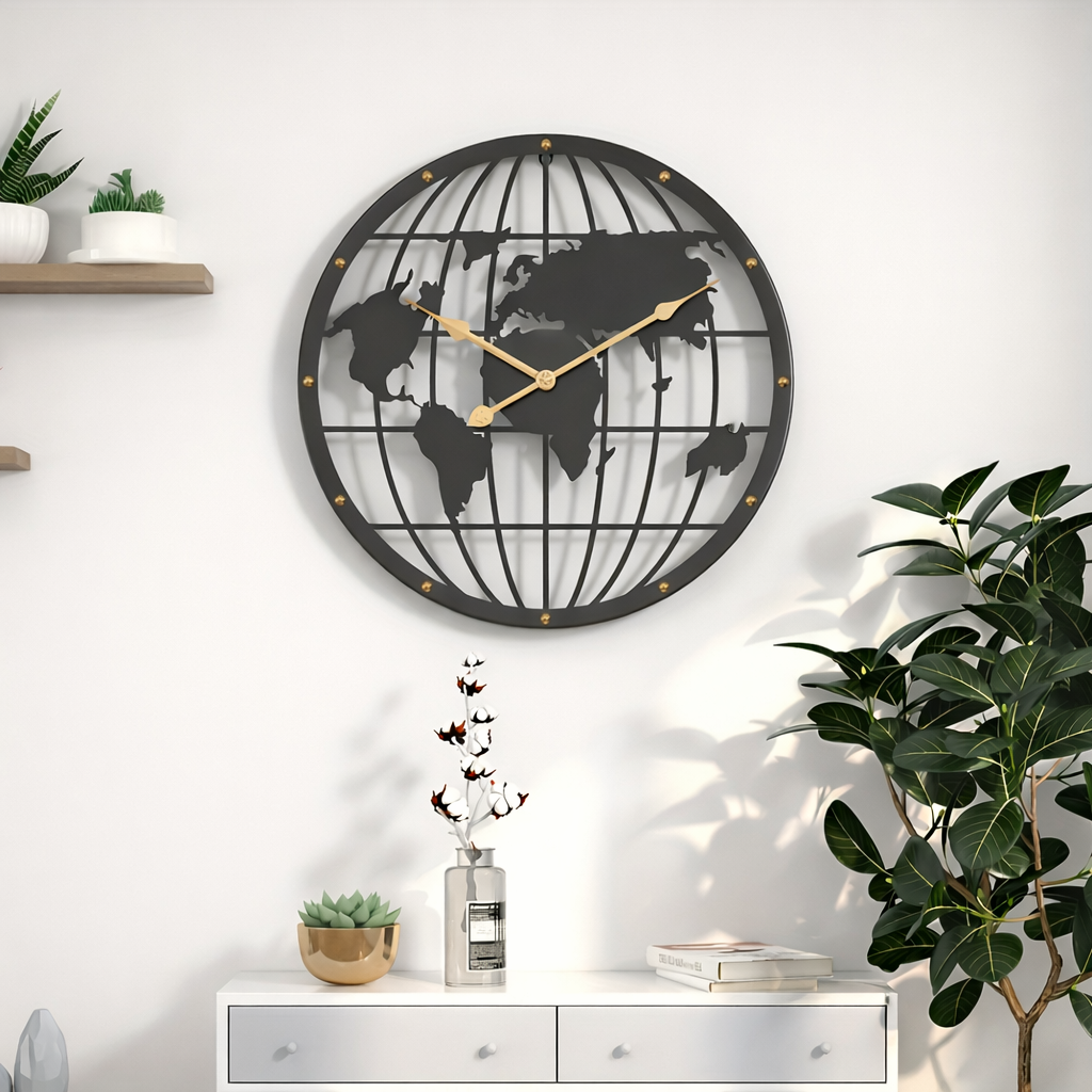 40CM Openwork 2D Metal Wall Clock - Euroselle