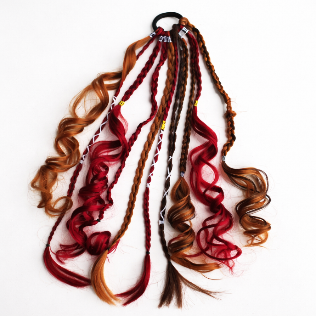 Boho-Haarverlängerung mit Perlen und Muscheln für den Pferdeschwanz – zum Umwickeln