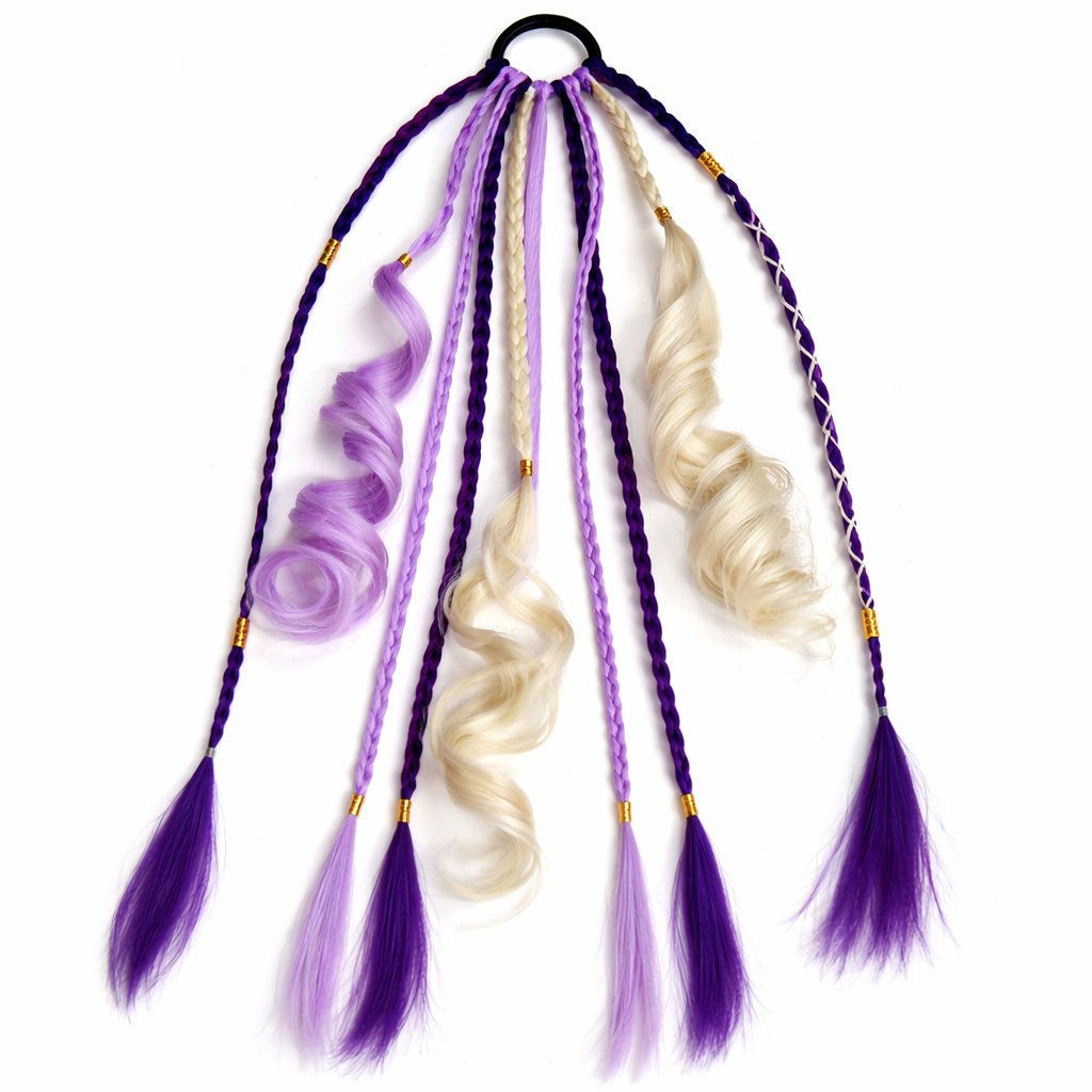Boho-Haarverlängerung mit Perlen und Muscheln für den Pferdeschwanz – zum Umwickeln