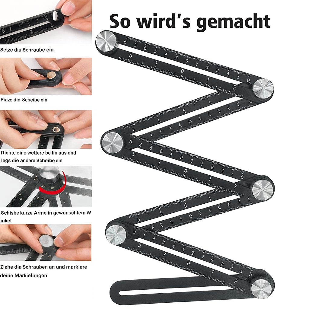 Einstellbarer Winkelfinder mit 12 Segmenten — Konturenschablone