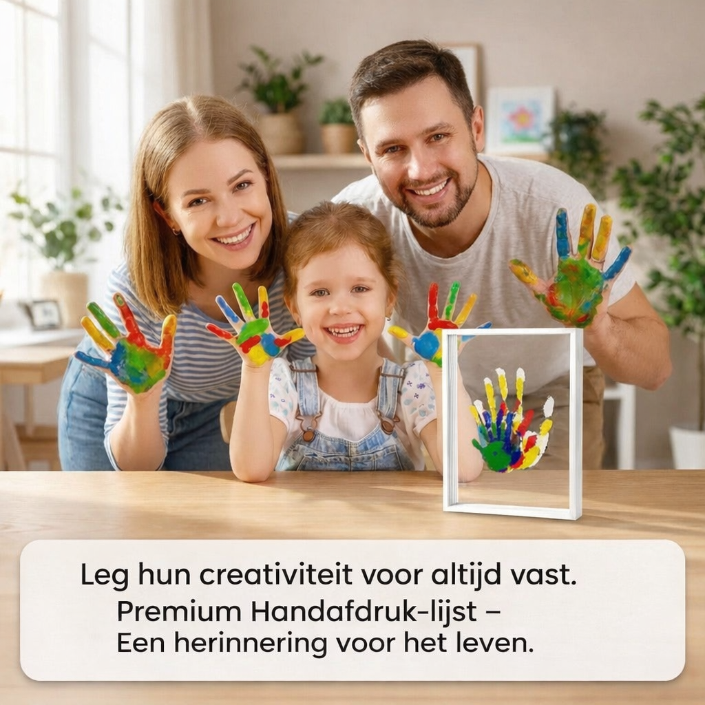 Sada na portrét rodinných otisků rukou s rámečkem — personalizované DIY umění na památku