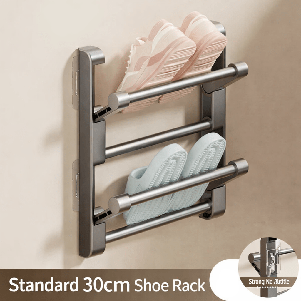 Wall-Mounted Shoe Rack — Drainage Base, Vertical Storage Rack