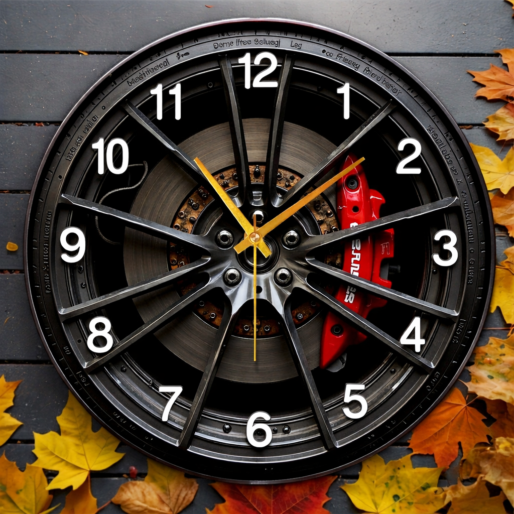 Moderne Auto-Themen 2D-Wanduhr für Enthusiasten - Euroselle