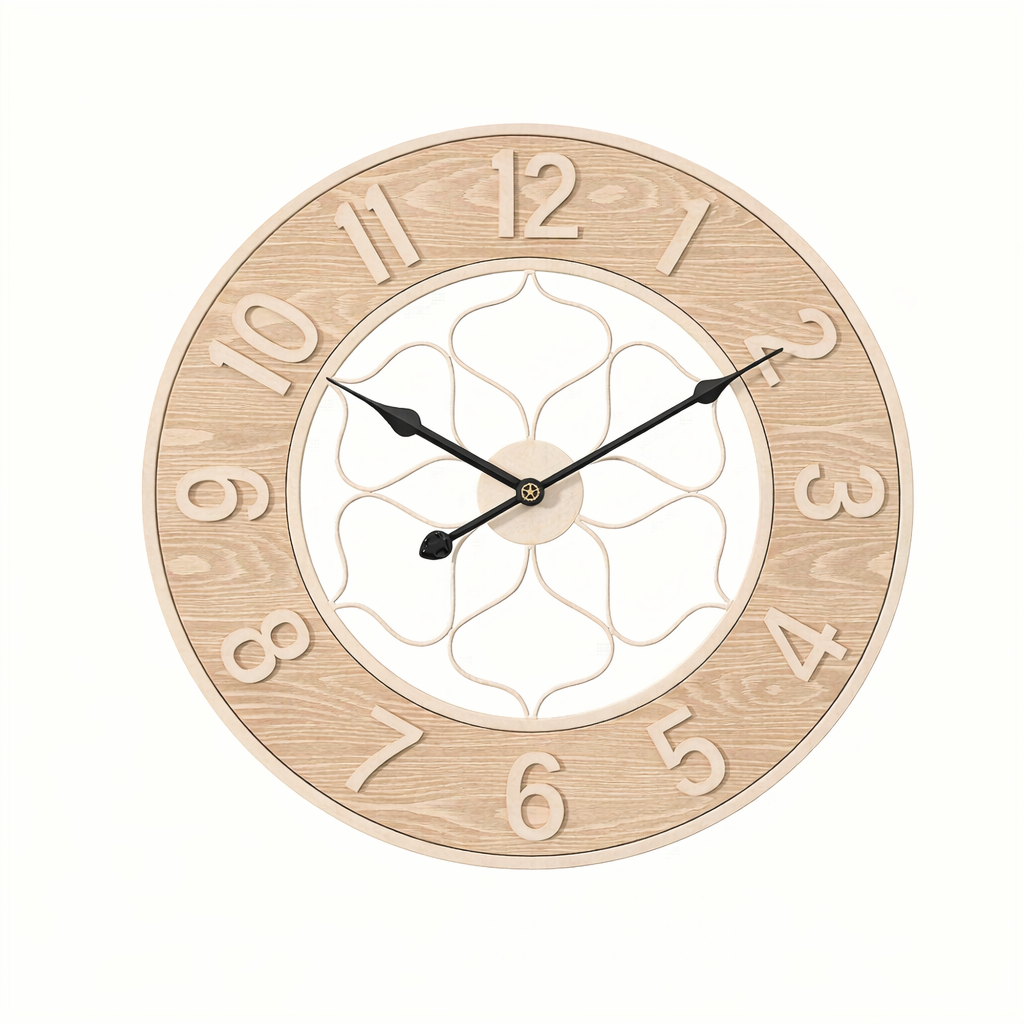 Vintage Iron & Wood Wall Statement Clock - Euroselle