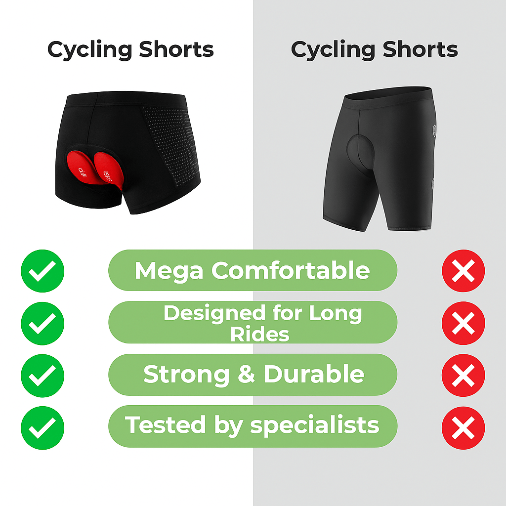 VeloGlide ゲルパッド入りサイクリングショーツ - ユニセックスフィット