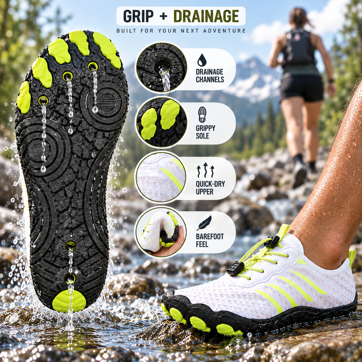 Lightweight Amphibious Water Shoes — Fast-Drying, Flexible Barefoot