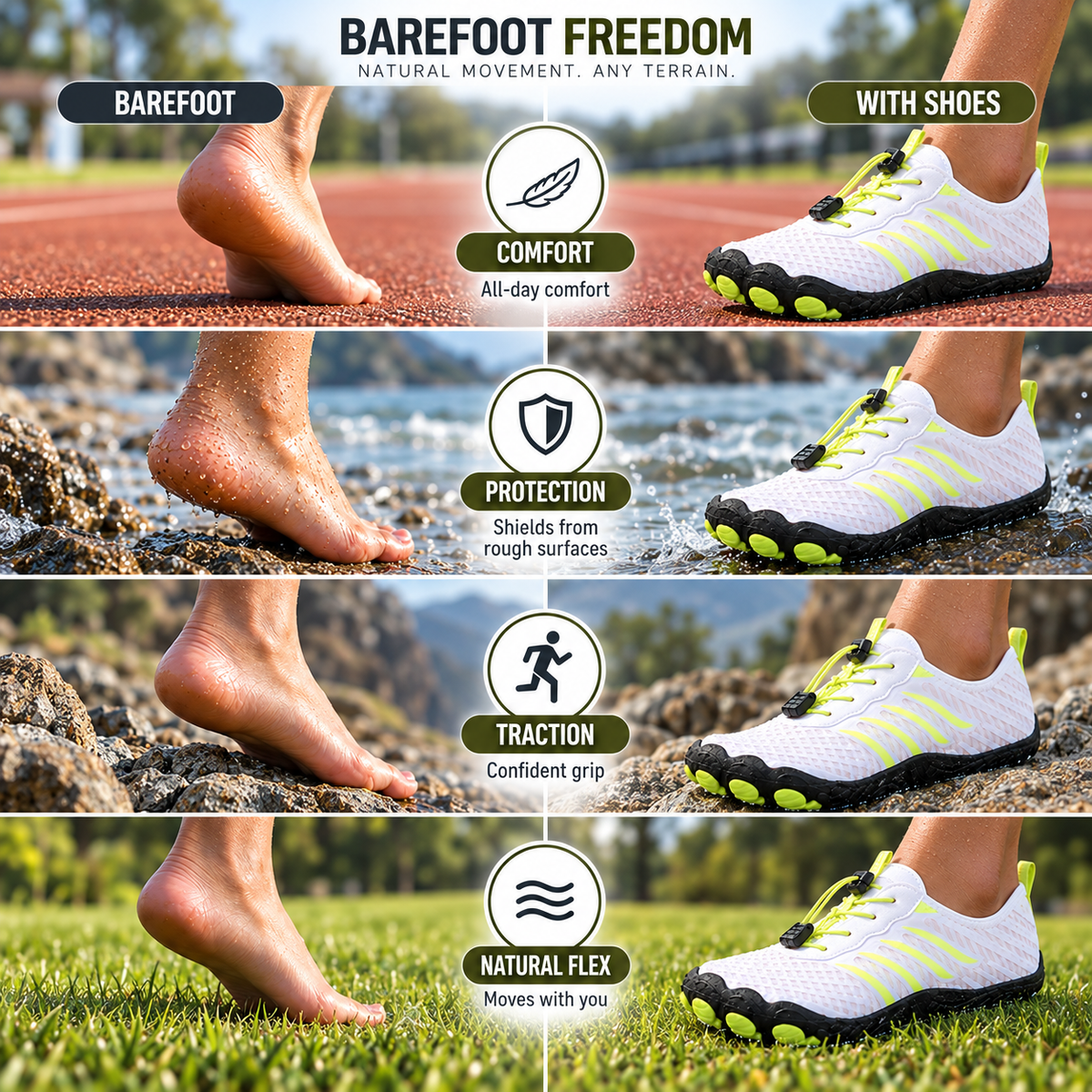 Lightweight Amphibious Water Shoes — Fast-Drying, Flexible Barefoot