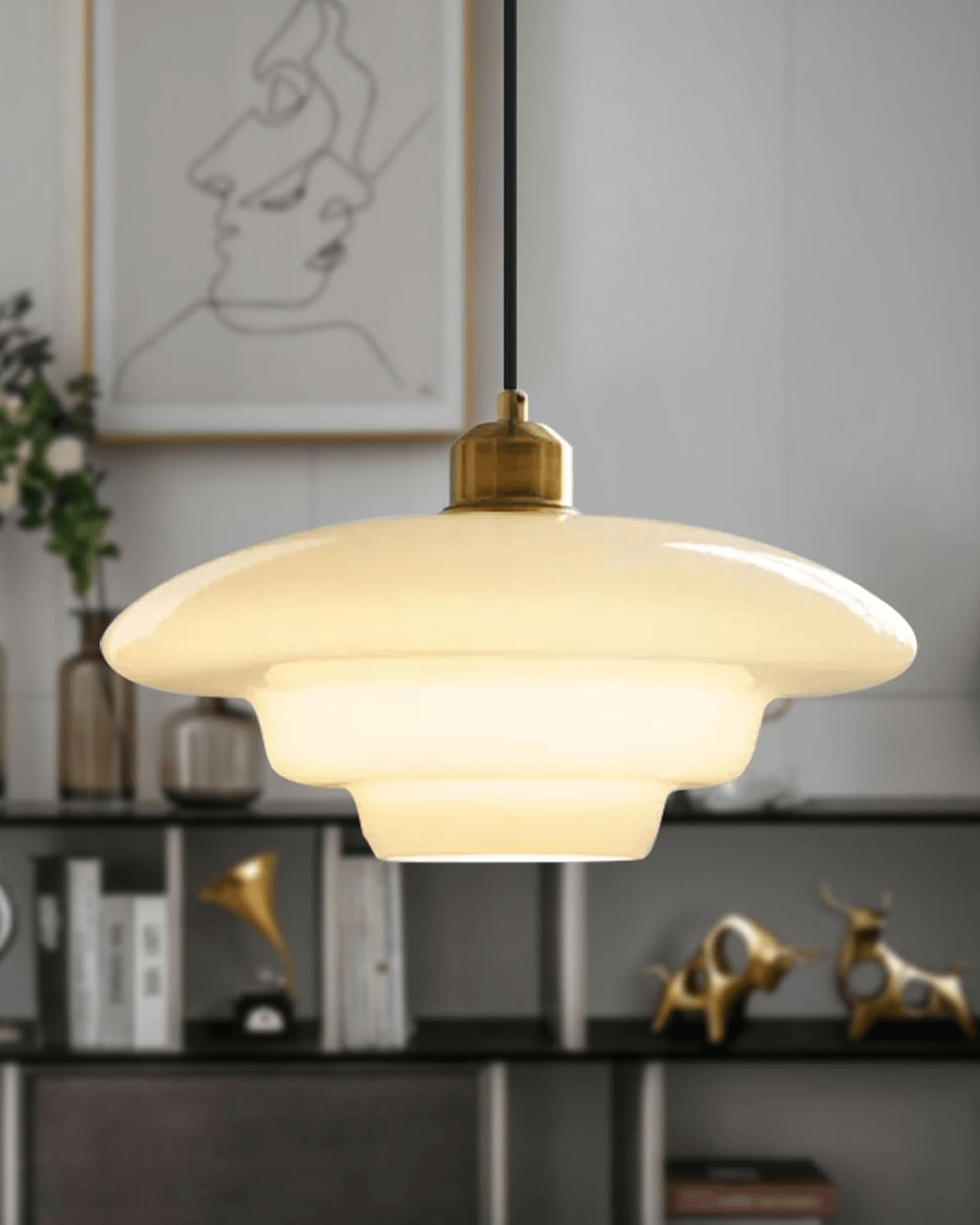 Serenelle Timeless Pendant Light With Brushed Brass Finish