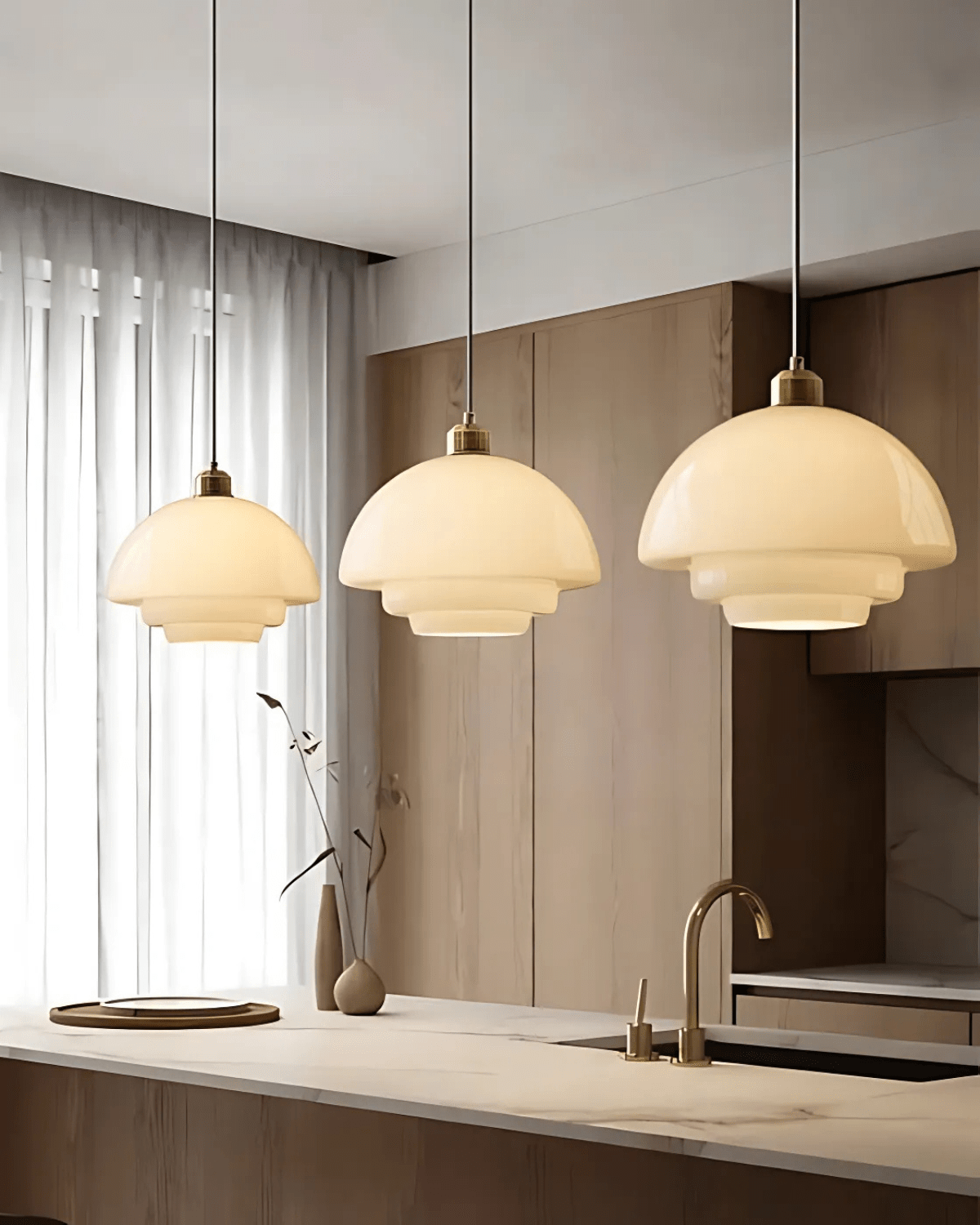 Serenelle Timeless Pendant Light With Brushed Brass Finish
