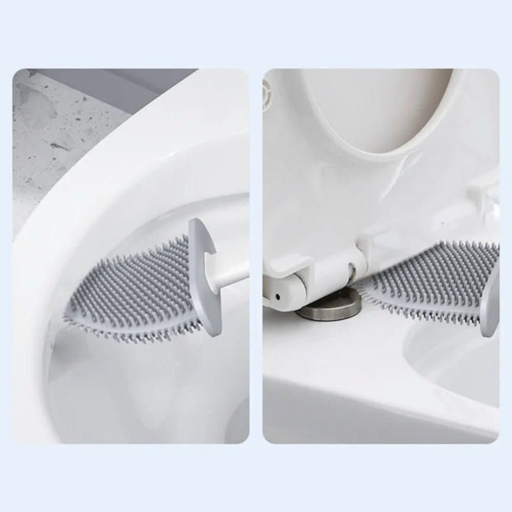 PureGuard Hygienische Silikon-Toilettenbürste — Flexibler Bürstenkopf, Wandhalterung