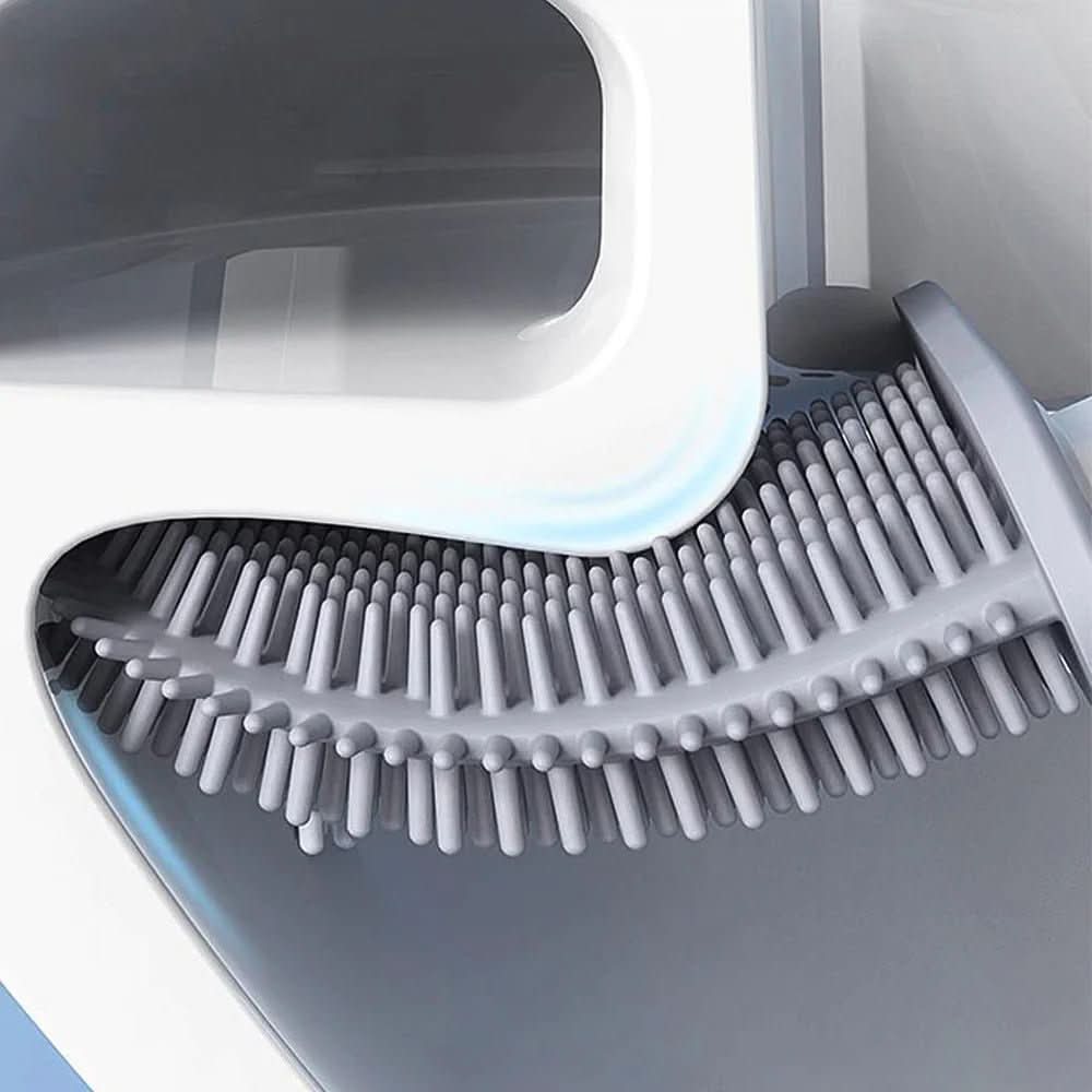 PureGuard Hygienische Silikon-Toilettenbürste — Flexibler Bürstenkopf, Wandhalterung