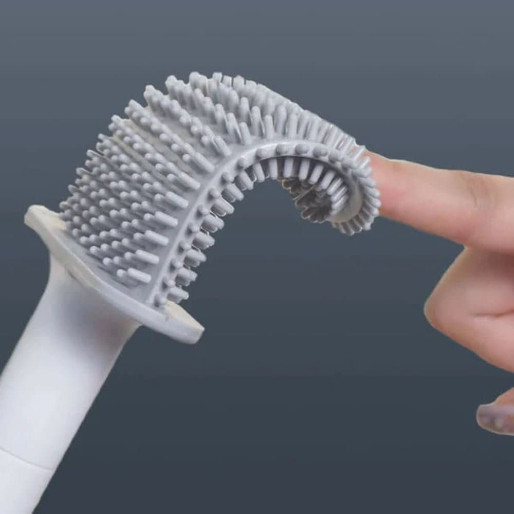 PureGuard Hygienische Silikon-Toilettenbürste — Flexibler Bürstenkopf, Wandhalterung