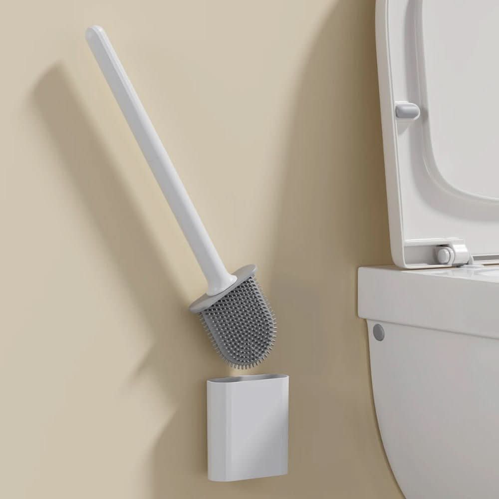 PureGuard Hygienische Silikon-Toilettenbürste — Flexibler Bürstenkopf, Wandhalterung