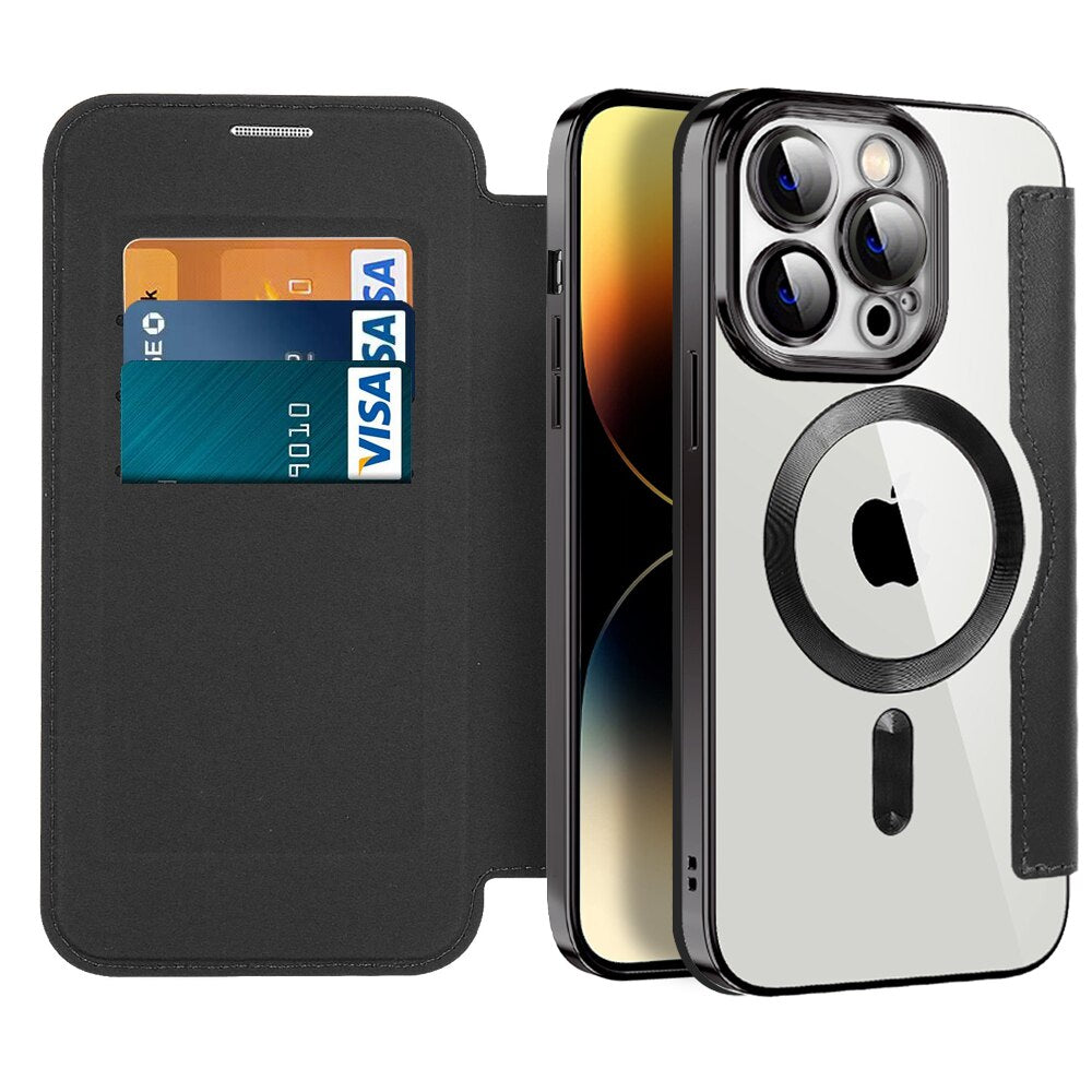 Clear MagSafe iPhone Case, RFID Wallet — 12–17 Pro Max/Air Plus