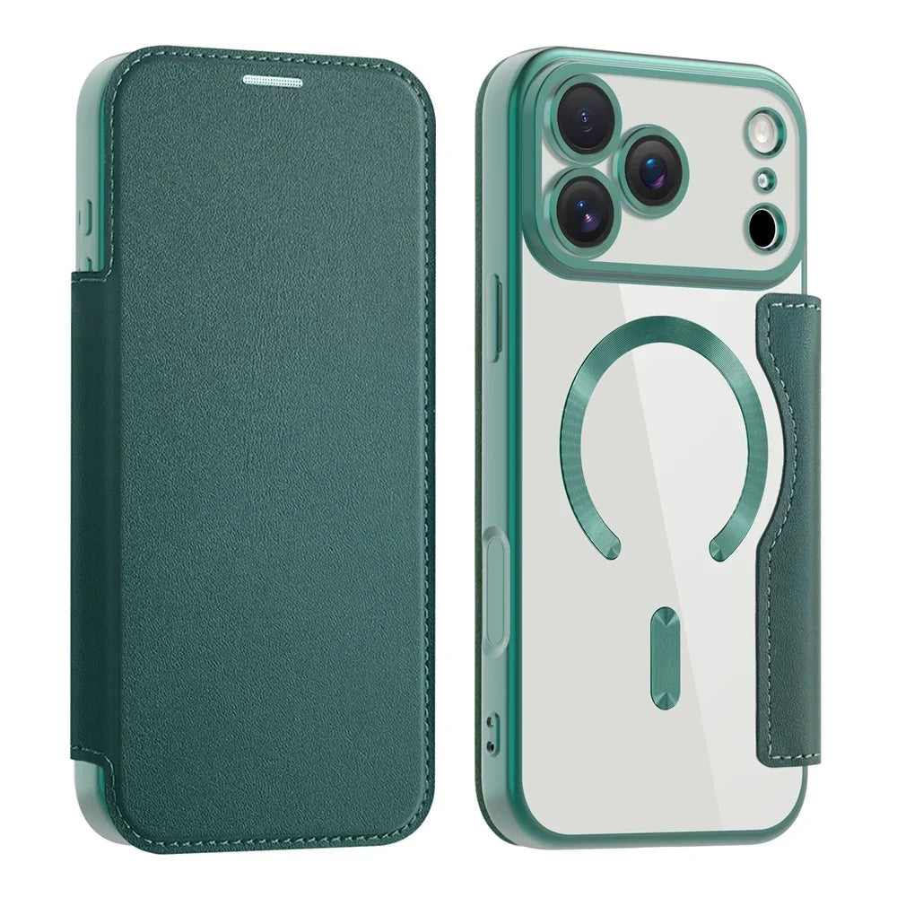 Clear MagSafe iPhone Case, RFID Wallet — 12–17 Pro Max/Air Plus