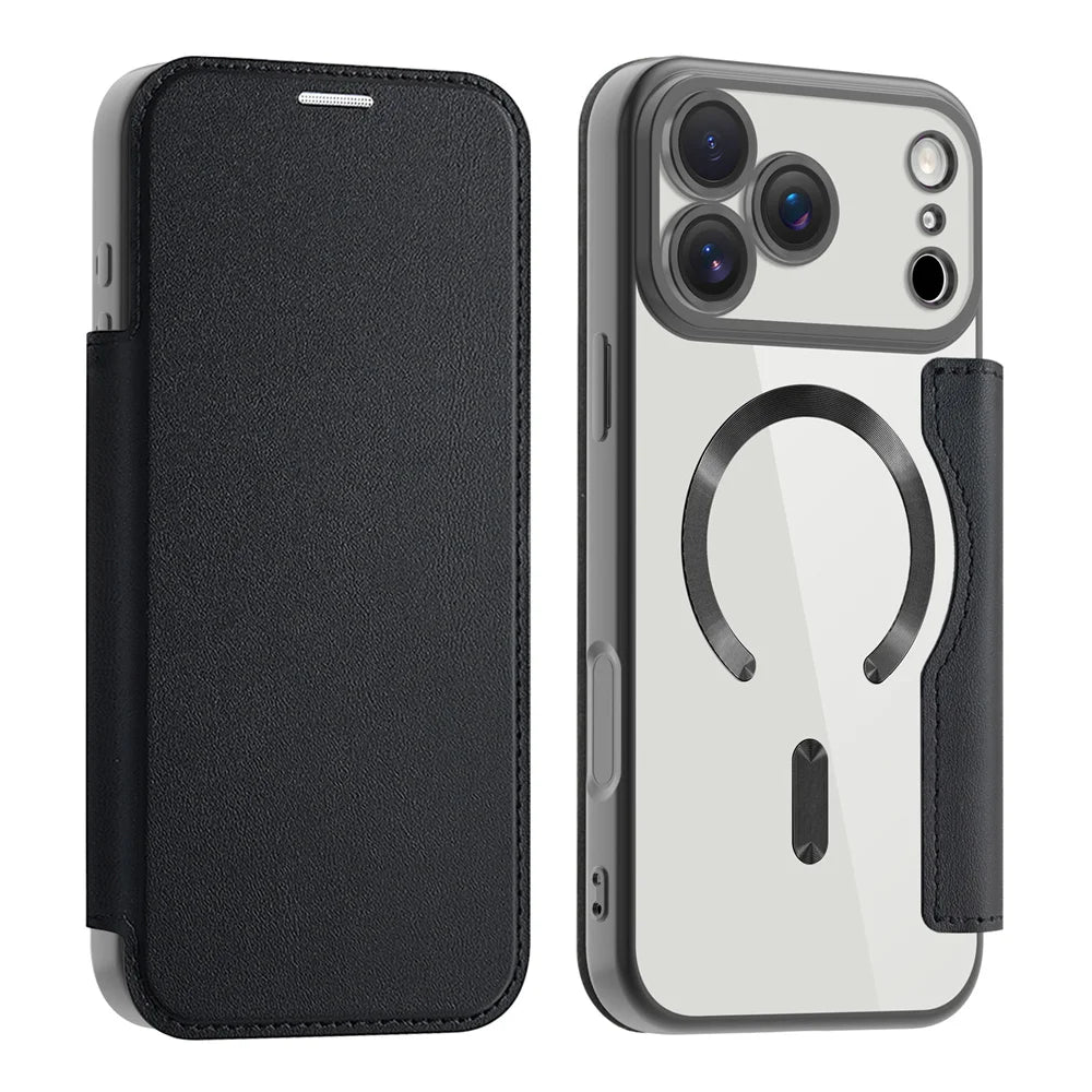 Clear MagSafe iPhone Case, RFID Wallet — 12–17 Pro Max/Air Plus