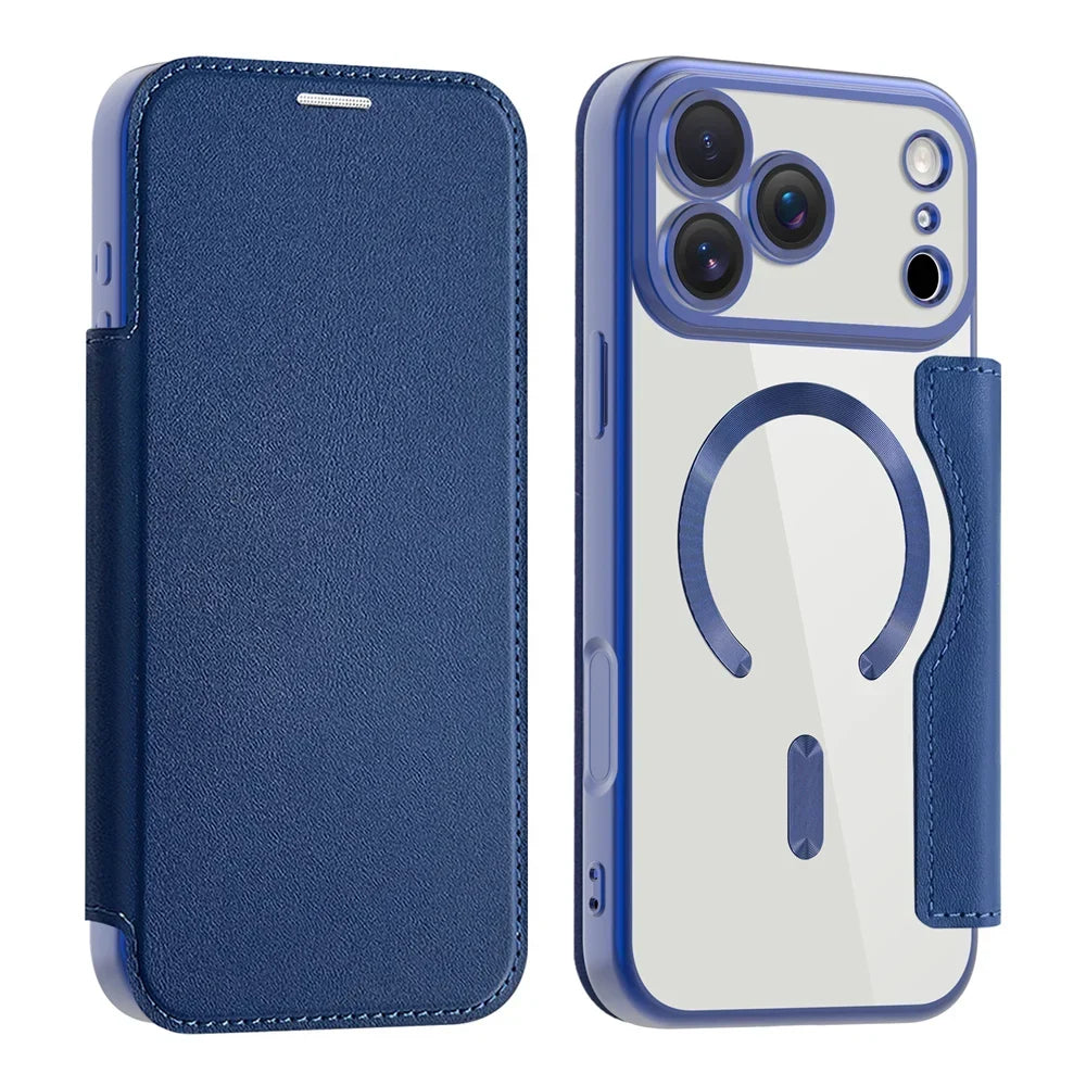 Clear MagSafe iPhone Case, RFID Wallet — 12–17 Pro Max/Air Plus