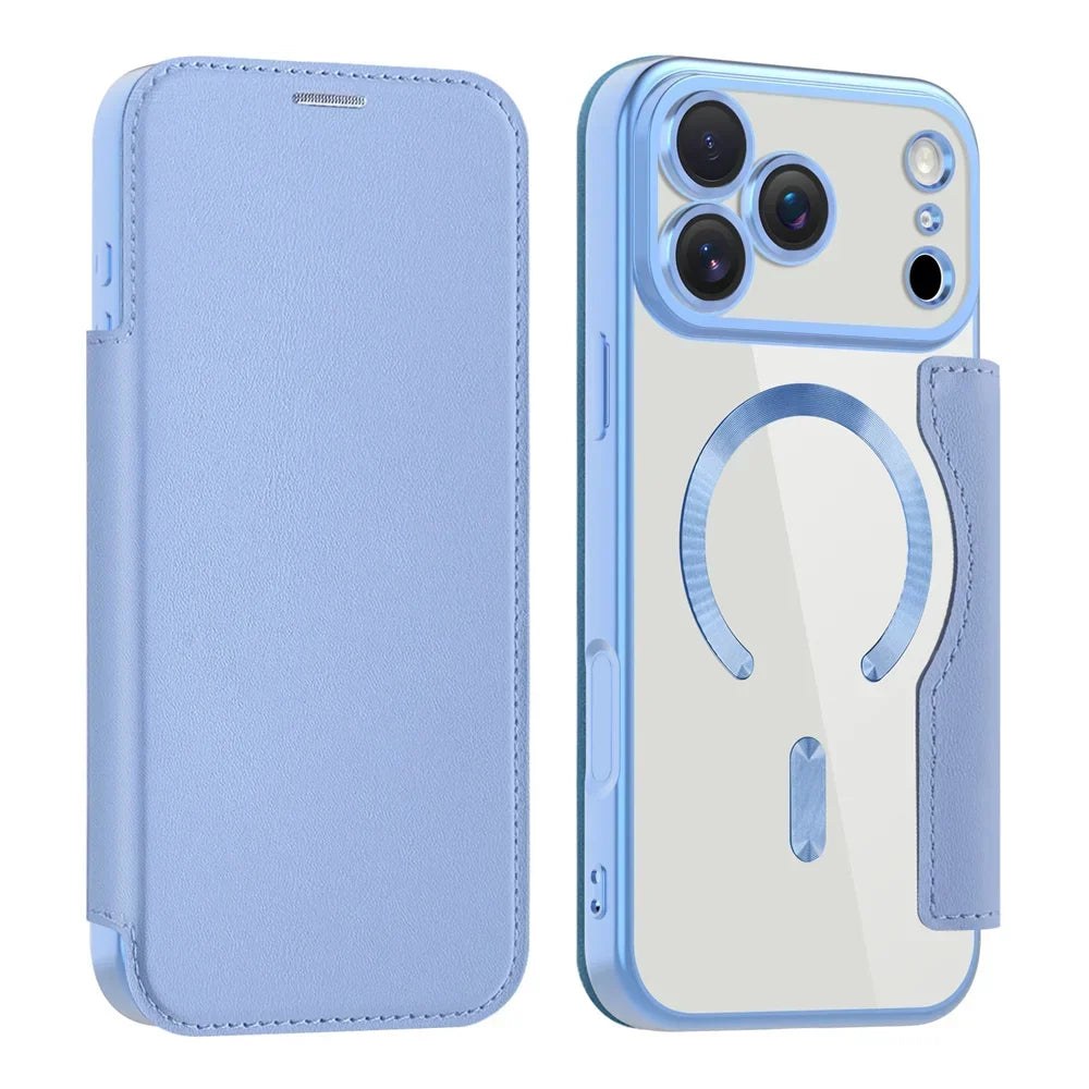 Clear MagSafe iPhone Case, RFID Wallet — 12–17 Pro Max/Air Plus