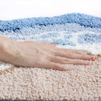 Non-Slip Coastal Bath Mat with Seaside Footprint Pattern - Euroselle
