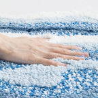 Non-Slip Coastal Bath Mat with Seaside Footprint Pattern - Euroselle