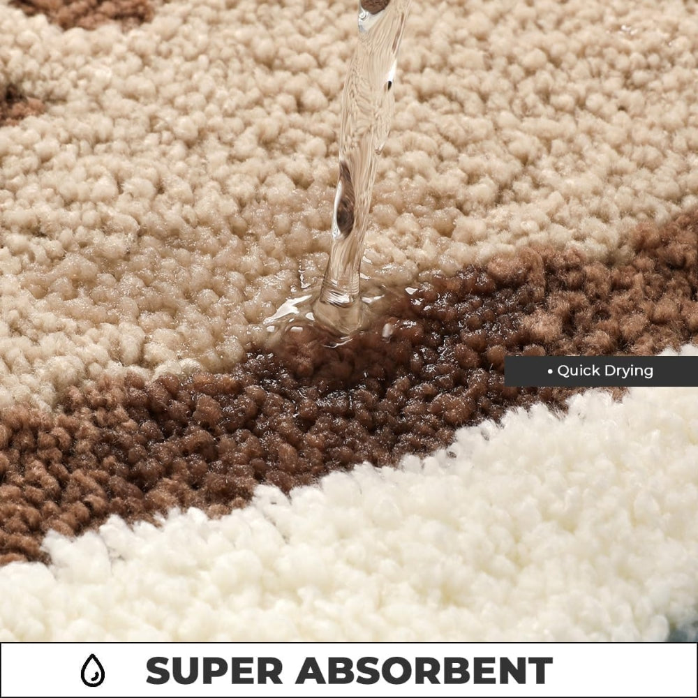 Non-Slip Coastal Bath Mat with Seaside Footprint Pattern - Euroselle