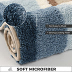 Non-Slip Coastal Bath Mat with Seaside Footprint Pattern - Euroselle