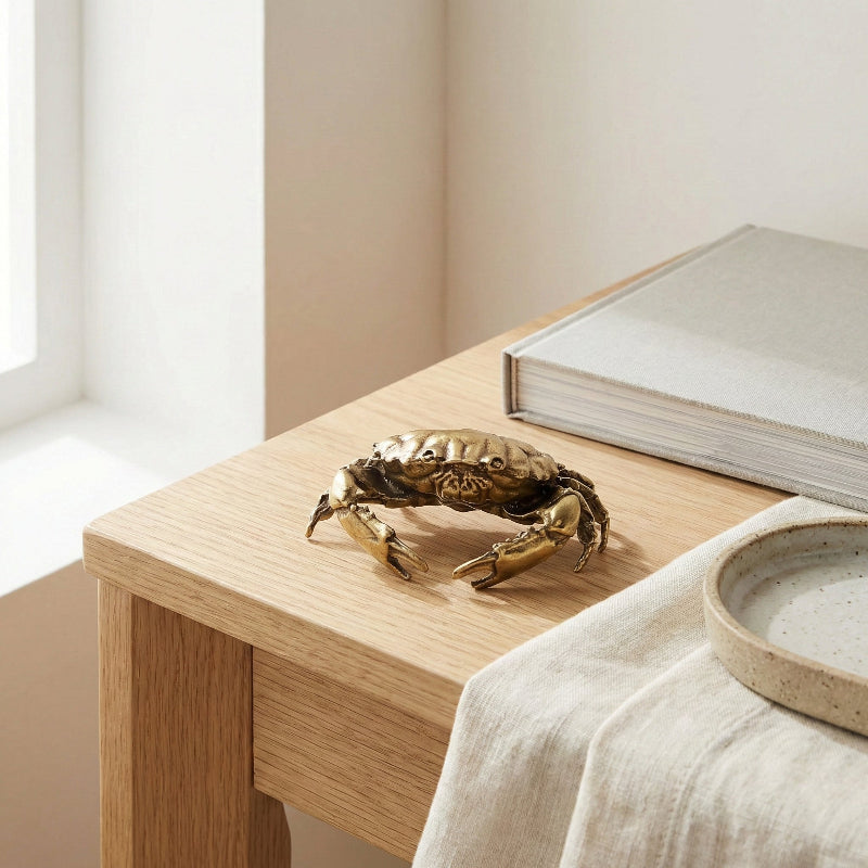 Elegant Brass Crab Figurine for Nautical and Coastal Home Décor - Euroselle