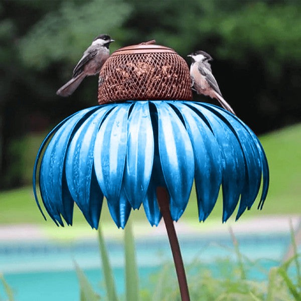 Coneflower Metal Bird Feeder Durable Weather Resistant Design - Euroselle
