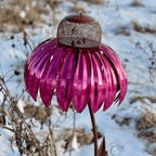 Coneflower Metal Bird Feeder Durable Weather Resistant Design - Euroselle