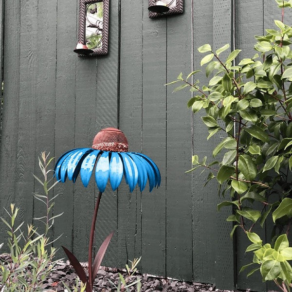 Coneflower Metal Bird Feeder Durable Weather Resistant Design - Euroselle