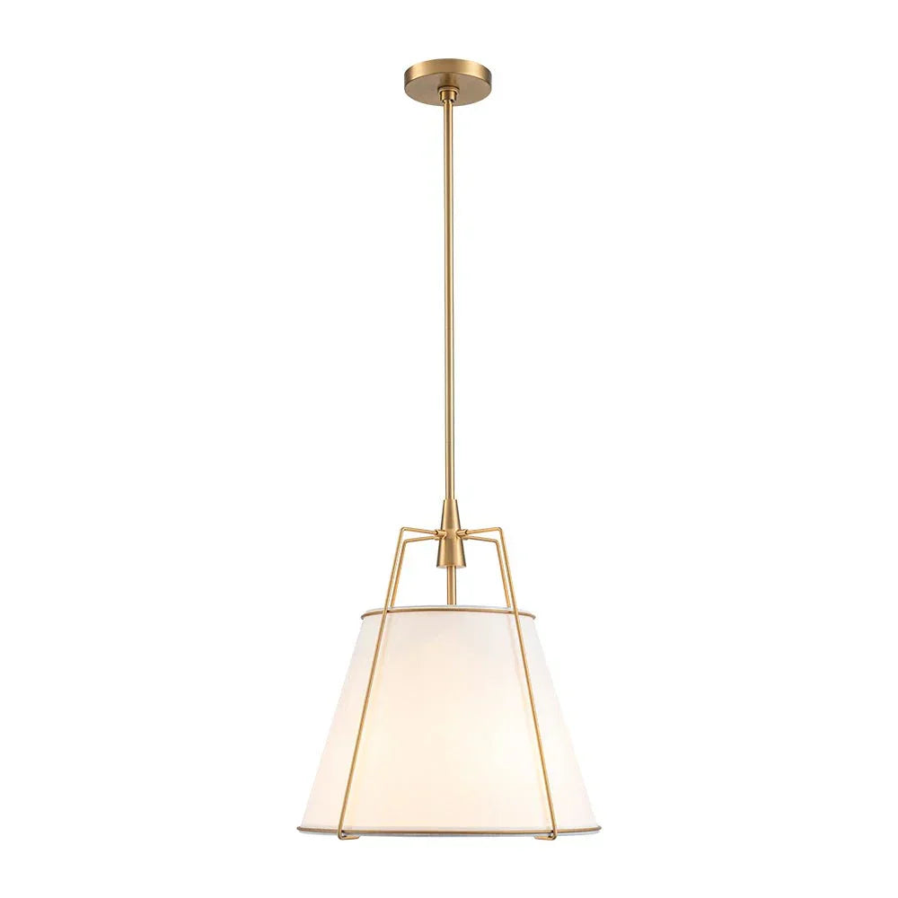 Modern Linen Pendant Light With Tapered Cone Shape Fixture