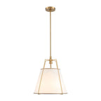 Modern Linen Pendant Light With Tapered Cone Shape Fixture