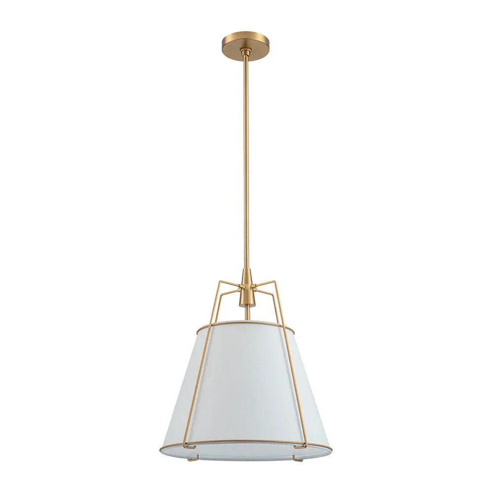 Modern Linen Pendant Light With Tapered Cone Shape Fixture