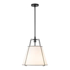Modern Linen Pendant Light With Tapered Cone Shape Fixture