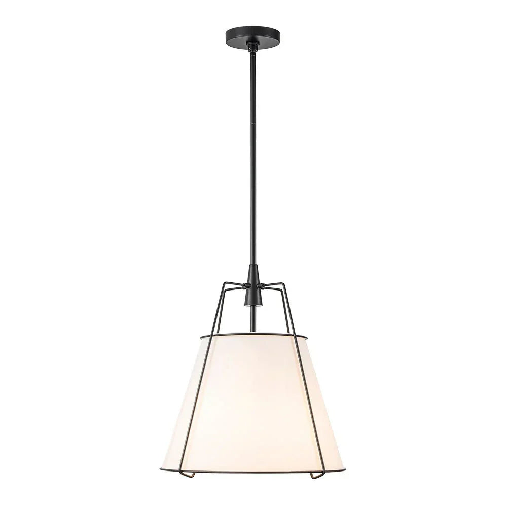 Modern Linen Pendant Light With Tapered Cone Shape Fixture