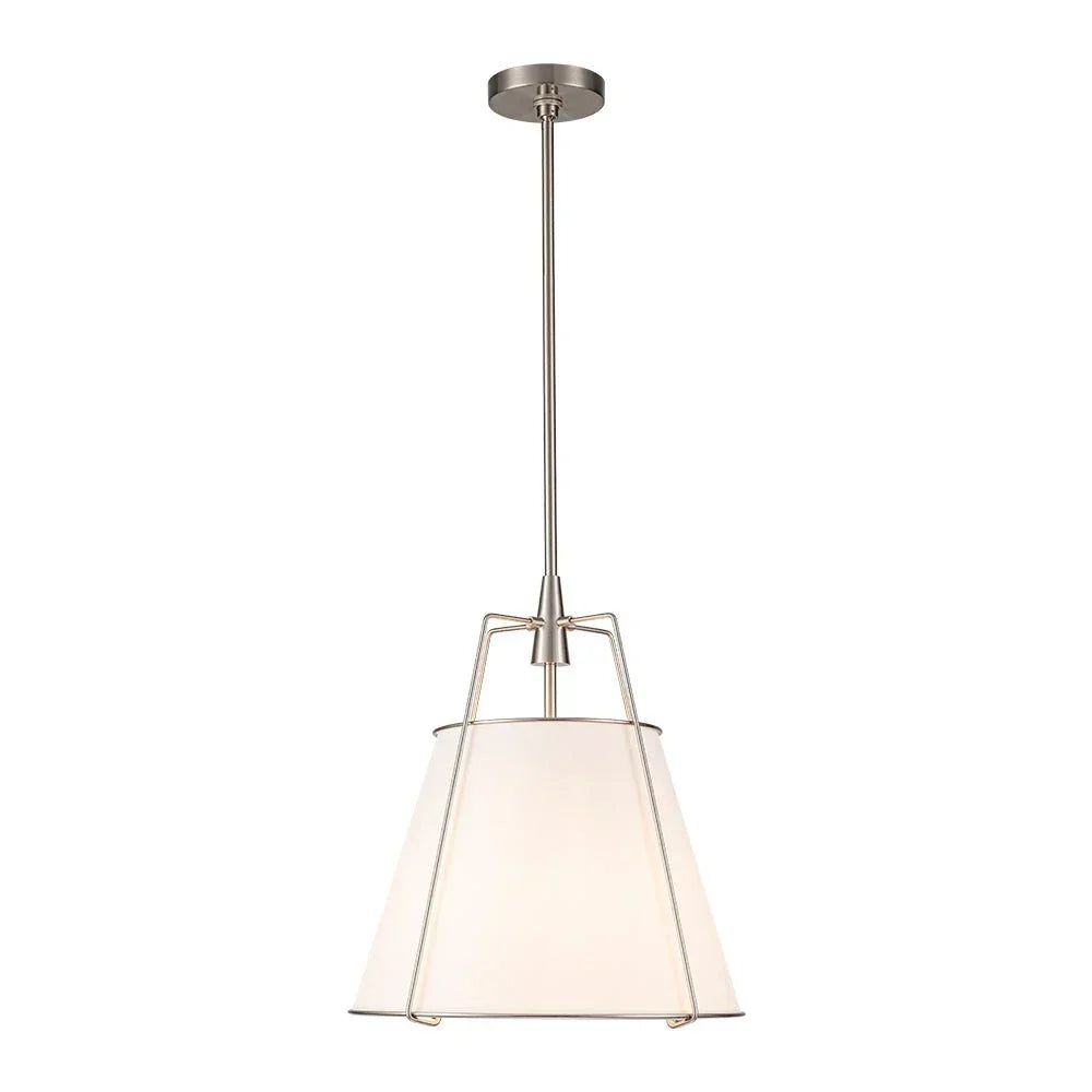 Modern Linen Pendant Light With Tapered Cone Shape Fixture