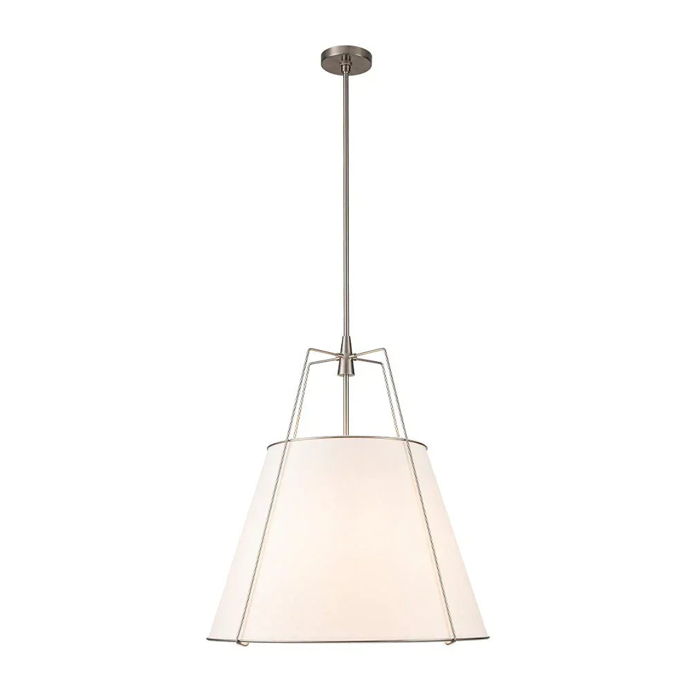 Modern Linen Pendant Light With Tapered Cone Shape Fixture